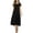 Black, variant on Cuteduck Women's Casual Short Sleeve Pleated T-shirt Dresses Crewneck Empire Waist Loose A-Line Flare Midi Dress S-2XL