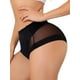 thumbnail image 4 of INSPIRAR CHIC Ropa interior de mujer de talla grande con corte láser, malla suave, cintura alta, color negro, elástica, 4 of 6