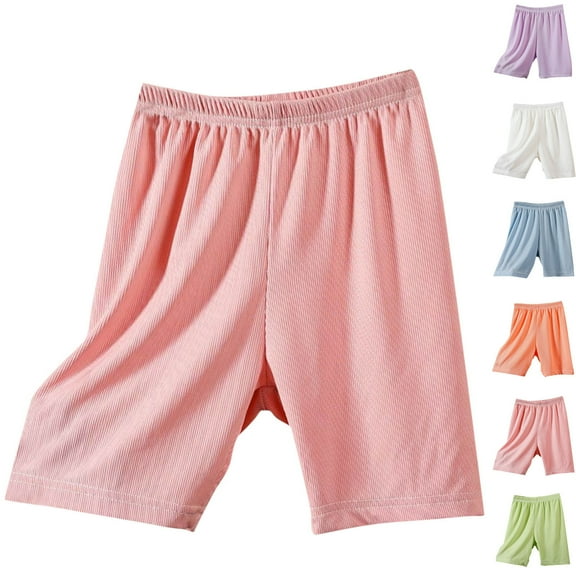WRKEKC Summer Shorts for Girls,Girls Cute Shorts, Girl's Summer Ruffle Casual Strawberry Print Shorts with Pocket Elastic Loose Waist Shorts