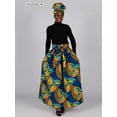 thumbnail image 3 of African Clothes for Women Long Print Skirt with Headscarf Maxi Skirts Ankle-Length WY268, 3 of 5