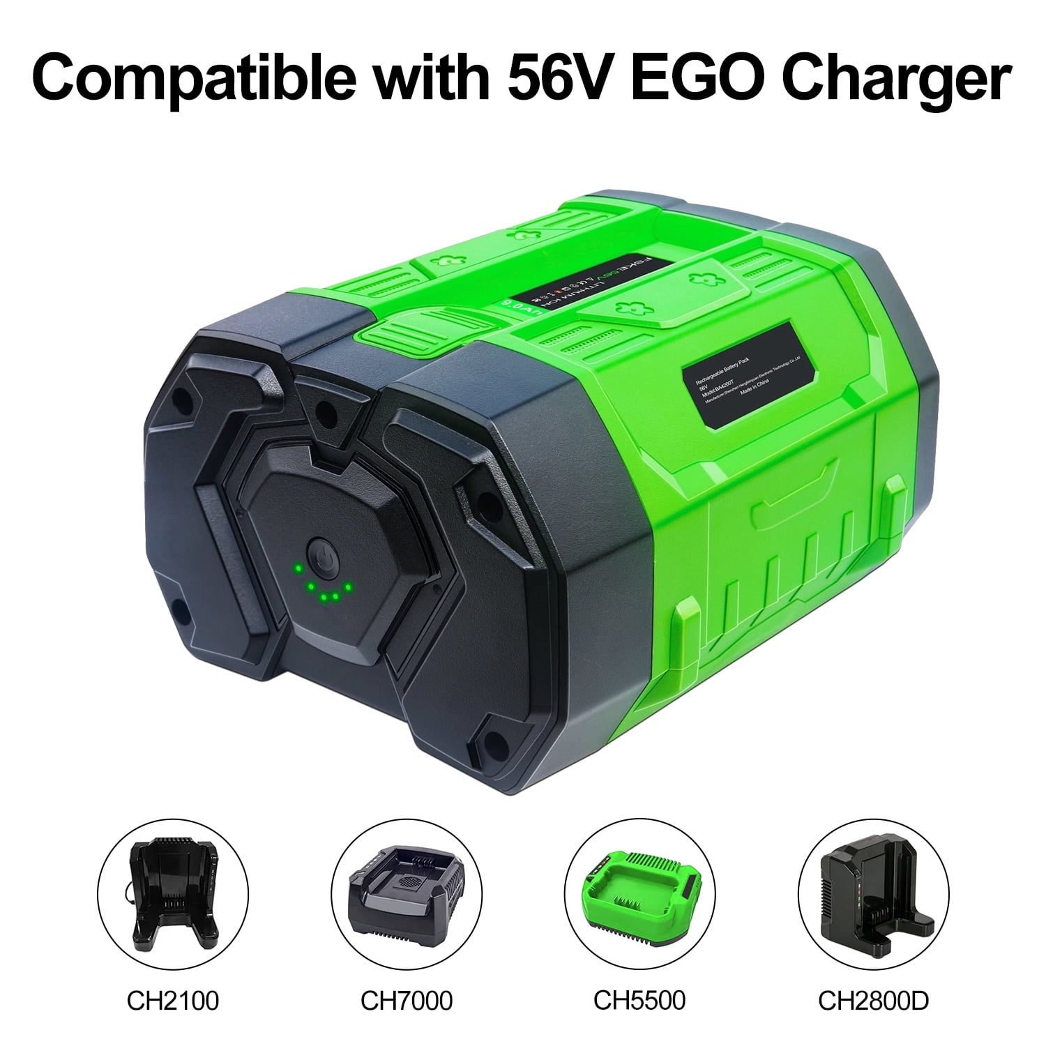 FSKE 9000mAh Replacement for EGO 56V Battery BA2800T BA1400T BA4200T BA5600T Compatible with Cordless Power Tools 9.0AH