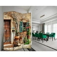 thumbnail image 2 of Romantic European Street Three Panel Room Divider Screen, 2 of 5