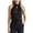 Black, variant on Deago Women's Elegant Twist Front Halter Sleeveless Satin Tank Tops Keyhole Back Summer Blouses Shirt