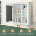 thumbnail image 4 of GZXS Wall-Mounted Bathroom Medicine Cabinet with Mirror, Adjustable Interior Shelf & 6 Open Compartments – 35" x 27.5" Storage Cabinet for Vanity, Bathroom, Bedroom (White), 4 of 8