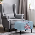 thumbnail image 2 of Xixirimido Cute Pig Blue Pattern Ottoman Cover Rectangle Stretch Footrest Stool Cover for Storage Ottoman, Foot Stool Slipcover Protector with Nonslip Elastic Bottom, Large, 2 of 7