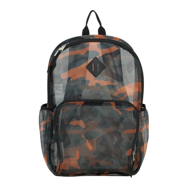 Eastsport Unisex Multi Purpose Mesh Backpack with Front Pocket Orange Camo Walmart