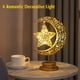 thumbnail image 5 of Luces de noche LED Lámpara de estrella de hierro forjado Lámpara decorativa central giratoria Lámpara de escritorio Lámpara con forma de adorno Lámpara colgante giratoria con jaula hexagonal, 5 of 9