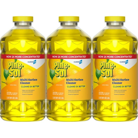 JCLP Multi-Surface Cleaner, CloroxPro, 2x Concentrated Formula, All-Purpose Cleaner, Lemon Fresh, 80 Fl Oz, Pack of 3