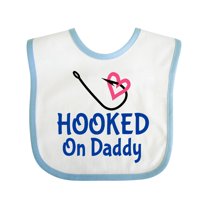 Inktastic Fishing Hooked on Daddy Boys or Girls Baby Bib