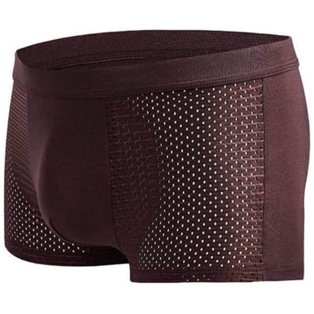 Calzoncillos bóxer sexys para hombre, de malla hueca, de color liso, con forma de U, suaves, cómodos, transpirables, de tiro medio, lavables a mano, morados, XXL