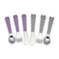 thumbnail image 1 of Melii Stainless Steel Spoon, Fork and Training Knife Set for Kids, 6 piece Set, Cat and Bulldog, 1 of 6