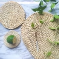 thumbnail image 3 of Mantel individual redondo de ratán con patrón de mazorca de maíz, tejido antideslizante, lavable, resistente al calor, 20cm, 3 of 3