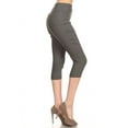 thumbnail image 3 of Jvini Women's Mid Rise Stretch Capris Pull On Elastic Waist Capri Jegging Pants Size S-3XL, 3 of 6