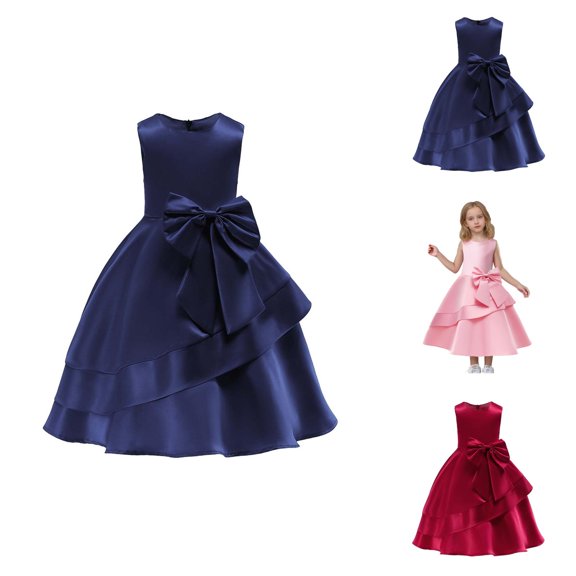 Pink Dress for Girls Modest Midi Bow Dress – Delicate Neck or Waist Bow Detail, Elegant Party Dress for Holiday, Family Dinner & Formal Visits