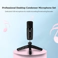 thumbnail image 3 of Zinc Alloy USB Condenser Microphone with 16mm Electret Core, Cardioid Polar Pattern, 192KHz/24bit Sampling, RGB Auto-Color Light, 2m USB-C Cable, Headset Monitoring, Volume Controls, Flat Mesh Head -, 3 of 6