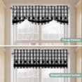 thumbnail image 5 of Gray Black Plaid Tie Up Valance Curtains for Windows, Kitchen Curtains Window Treatments, Vintage Star Greyish Buffalo Lattice Short Window Shades Valances for Bedroom Bathroom Cafe 54"x18", 5 of 8