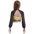 thumbnail image 5 of iixpin Kids Girls Shiny Yoga Sports Workout Modern Ballet Crop Top Rhinestones Jazz Dance Tank Cami Vest Yellow 14, 5 of 6