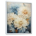 thumbnail image 2 of Designart "Minimalist Blue And Gold Mums Painting II" Mums Floater Framed Canvas Prints, 2 of 5