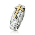 thumbnail image 2 of Ross-Simons Sterling Silver and 14kt Yellow Gold Sideways Cross Ring, Women's, Adult, 2 of 5