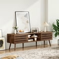 thumbnail image 6 of Kadyn Mid-Century Modern TV Stand for Up to 70" TVs with Fluted Design and Storage, Media Console, Natural Walnut, 6 of 8