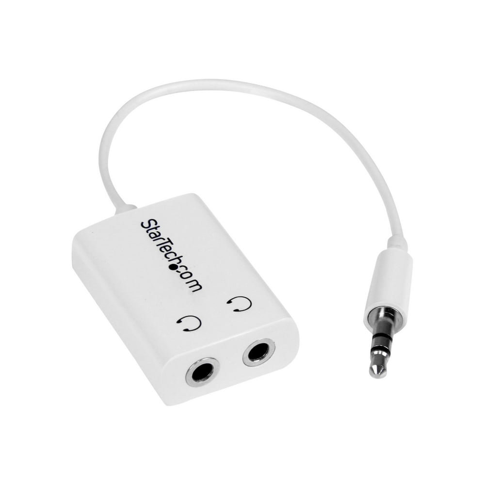 Startech White Slim Mini Jack Headphone Splitter Cable