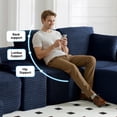 thumbnail image 6 of Aukfa 111" Cloud Sectional Sofa Deep Seat Boneless Couch with USB&Cupholdes Storage Console, Modular L-Shaped Couch for Living Room, Corduroy, Blue, 6 of 9