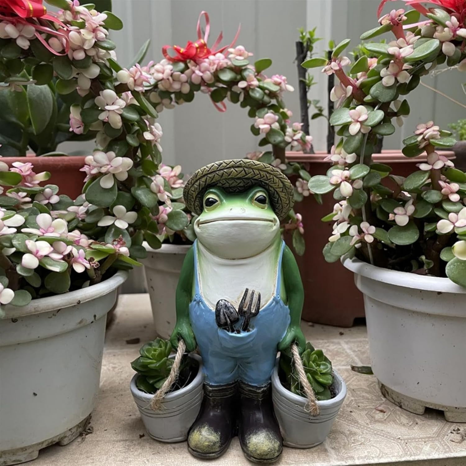 1PCS Frog Garden Decor, Frogs Garden Statue for Yard, for Yard Art Lawn Ornaments Porch Balcony