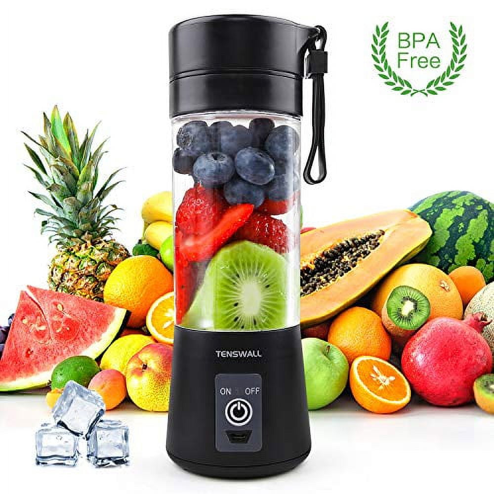 Mini Blender Personal Portable Blender Small Smoothies Blender, Tanbaby  500ml Portable Juicer Cup for Smoothies Shakes with 4000mAh Tpye-C  Rechargeable, for Traveling, Outdoor, Gym, Office (Blue) 