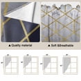 thumbnail image 5 of Blue Geometric Swag Curtains for Kitchen/Bedroom/Living Room, Modern Abstract Gradient Marble Scalloped Curtains 63 Inch Long, Rod Pocket Window Swag Topper Curtains Valances 2 Panels Set 36"x63", 5 of 8