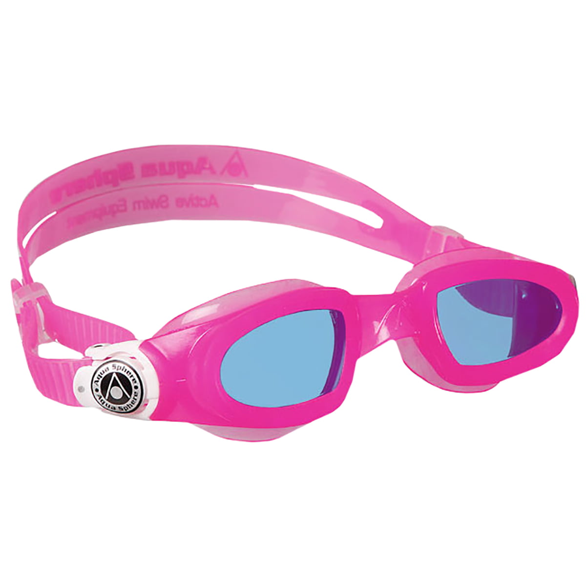Blue Lens One Size Aqua Sphere Moby Kids' Swimming Goggles in Pink & White 