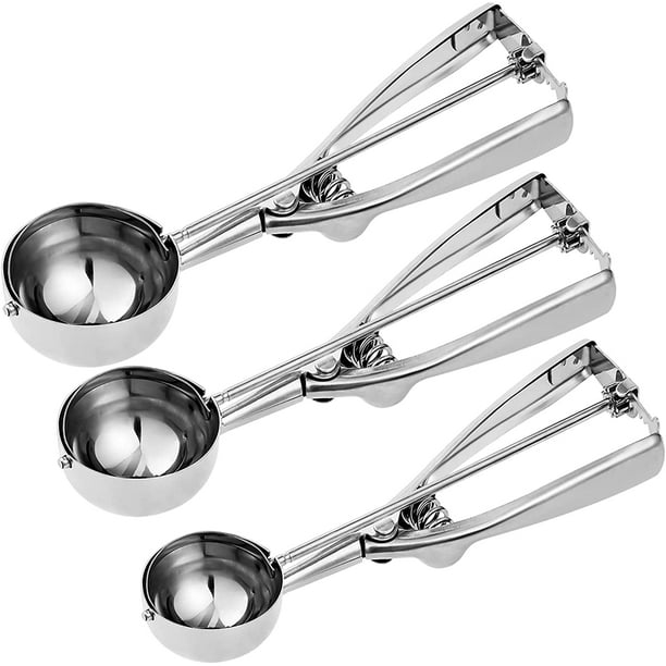Stainless Steel Ice Cream Scoop 3 Pcs Heavy Duty Cookie Scoop Set