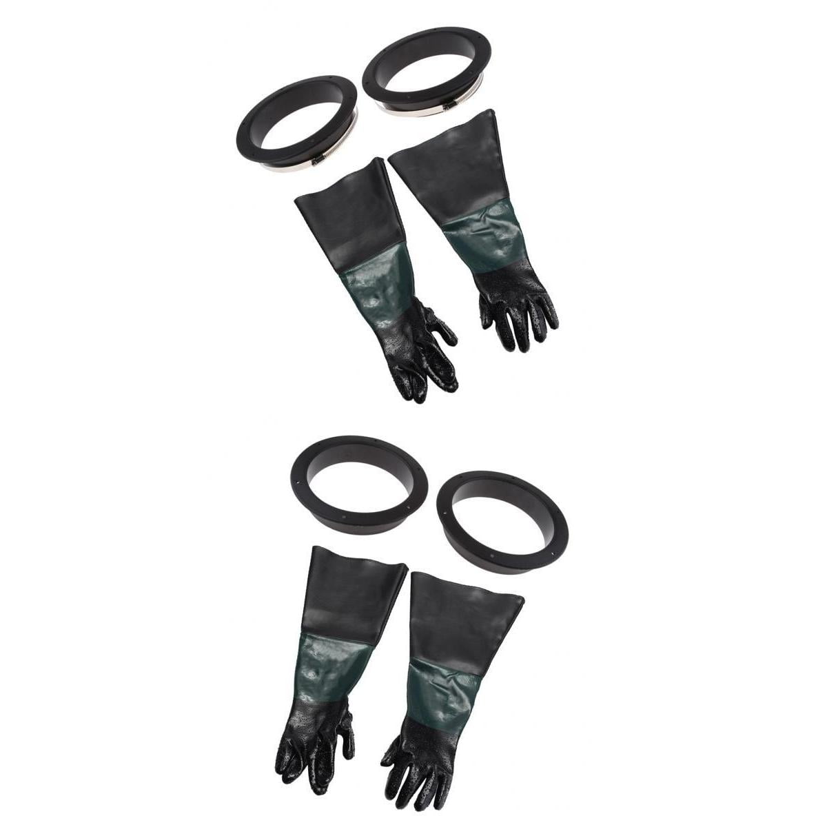 Details about   2 Pair Industrial Tools Rubber Sandblasting Gloves for Sandblast Cabinets 