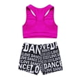 thumbnail image 4 of DPOIS Kids Girls Athletic Workout Outfit Tank Tops with Shorts Set for Exercise Rose&Black 3-4, 4 of 7