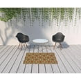 thumbnail image 2 of HomeRoots 507245 4 x 6 ft. Rust Floral Stain Resistant Indoor & Outdoor Rectangle Area Rug, 2 of 5