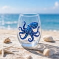 thumbnail image 2 of Gunhay Clearence Artisanal Blue Ringed Octopus Glassware 3D Ocean Animal Artisan Glassware Collection, Premium Lead-Free Glass Tumbler, Coastal Beach Home Decor for Nature & Zoo Lovers, Blue Octopus, 2 of 6