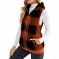 thumbnail image 3 of Posijego Womens Fleece Plaid Vest Jackets Hooded Sleeveless Casual Warm Fall Winter Outerwear Vests, 3 of 5
