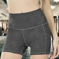 thumbnail image 3 of Pantalón deportivo elástico de cintura alta para mujer, pantalones cortos transpirables para yoga y correr (gris lino XL), 3 of 8