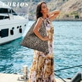 thumbnail image 2 of LHSHID Canvas Handbag for Women Ethnic Style Tote Top Handle Summer Beach Large Shoulder Bag, 2 of 6