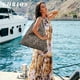 thumbnail image 2 of LHSHID Canvas Handbag for Women Ethnic Style Tote Top Handle Summer Beach Large Shoulder Bag, 2 of 6