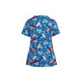 thumbnail image 2 of Liacowi Christmas Scrubs Tops Women Nurse Working Uniforms Cartoon Printed V Neck Short Sleeve Shirts, 2 of 6