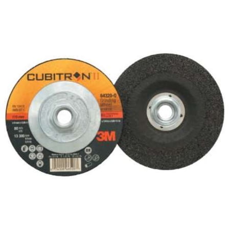 UPC: 0076308643201 | 3M Cubitron II 4.5  Depressed Center Grinding Wheel  10/Case (405-076308-64320)