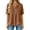 Brown, variant on Womens Tops Solid Color Round Zipper Neck Loose Fit Pullover Short Sleeve Tee Shirts Summer Lightweight Breathable Technical Knit Fabric Blouse Blue S