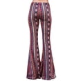 thumbnail image 2 of Daisy Del Sol High Waist Gypsy Comfy Yoga Ethnic Tribal Stretch Palazzo 70s Bell Bottom Fit to Flare Pants, 2 of 8
