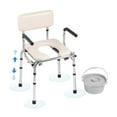 thumbnail image 1 of VEVOR Bedside Commode Chair Padded Seat Drop Arm Adjustable Height Raised Toilet, 1 of 9