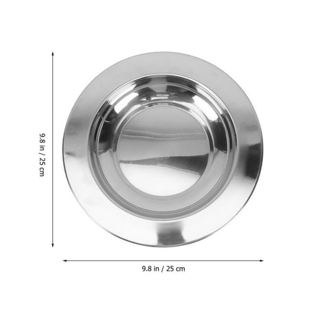 

1pc Practical Stainless Steel Plate Lobster Dish Food Plate Round Steak Plate