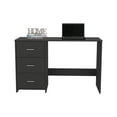 thumbnail image 2 of Black Writing Desk - 47" Home Office Desk with 3 Drawers, Particle Board, Classic Design, for Remote Learning. Colombian-Made, Black Finish., 2 of 7