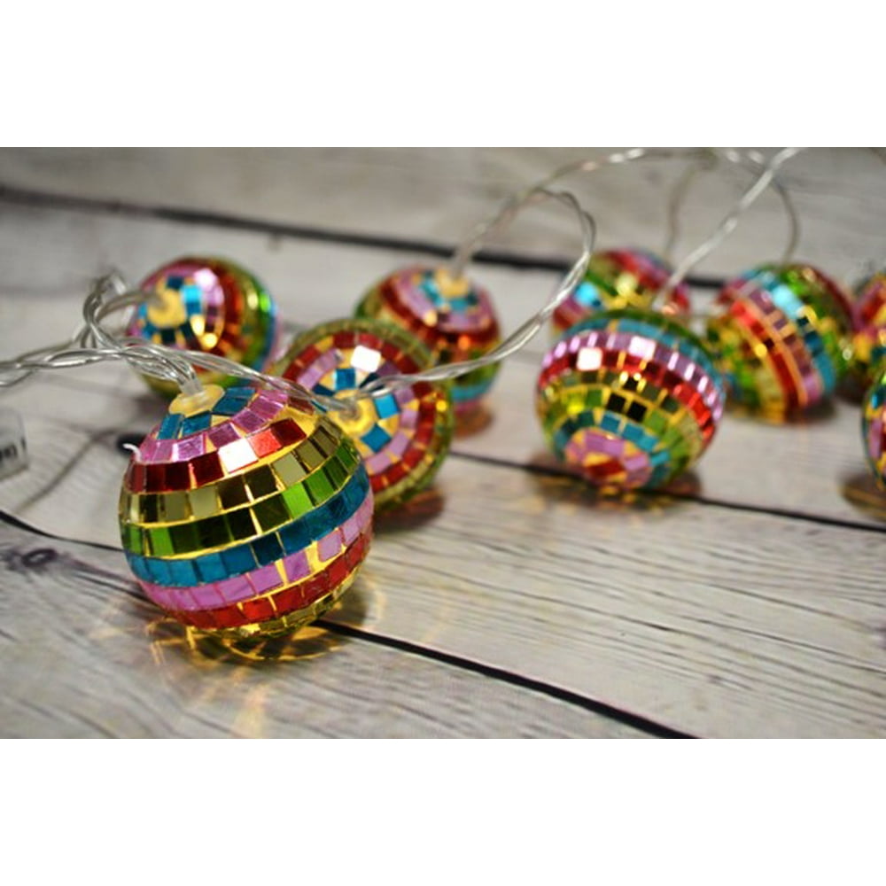 Sophie's Joy Disco String Lights Mirrored and Multicolor glass disco