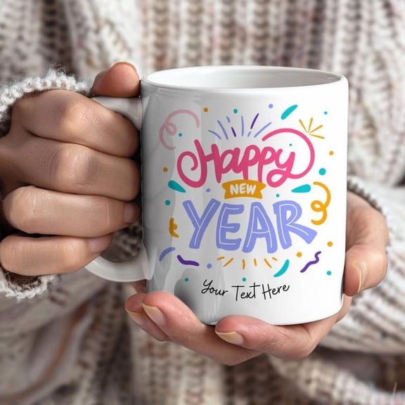 PerS1onalized Happy New Year Mug, Unique Gift, Coffee Mug, Perfect Gift, Office Gift, PerS1onalized Gift, H1oliday Gift Ideas