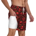 thumbnail image 3 of Picia Tomatoes And Chili pattern Mens Swim Trunks with Compression Liner Stretch Beach Shorts Quick Dry with Zipper Pockets No-Chafing Board Shorts-XX-Large, 3 of 9
