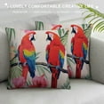 thumbnail image 3 of COMIO  Parrot Throw Pillow Covers Cute Bird Tropical Exotic Summer Palm Leaves Hibiscus Hawaii Decorative Square Cushion Case for Men Women Home Decor, 3 of 5